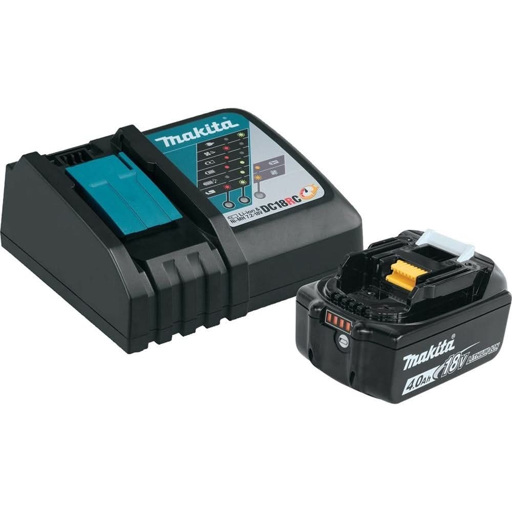 Makita 18V 4.0Ah Battery and Charger Starter Pack with 18V LXT Lithium-Ion Cordless 3/8-Inch / 1/4-Inch Sq. Drive Ratchet