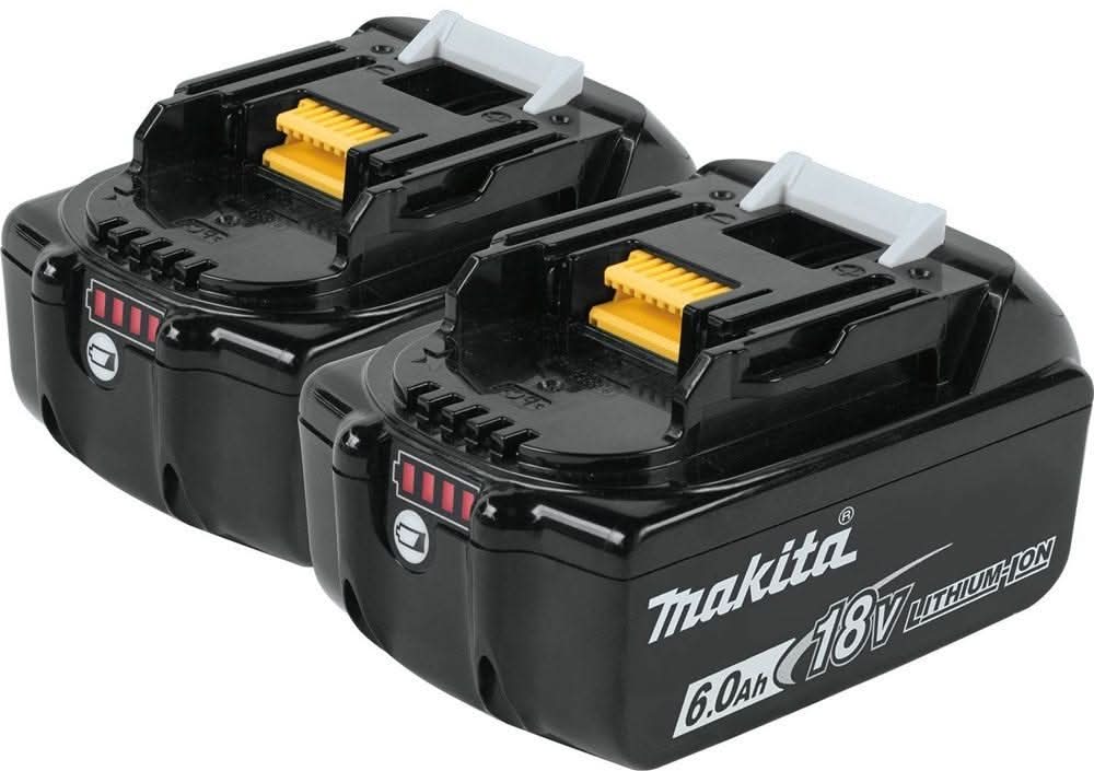 Makita 18V 4.0Ah Battery and Charger Starter Kit with 6.0Ah Battery 2-Pack