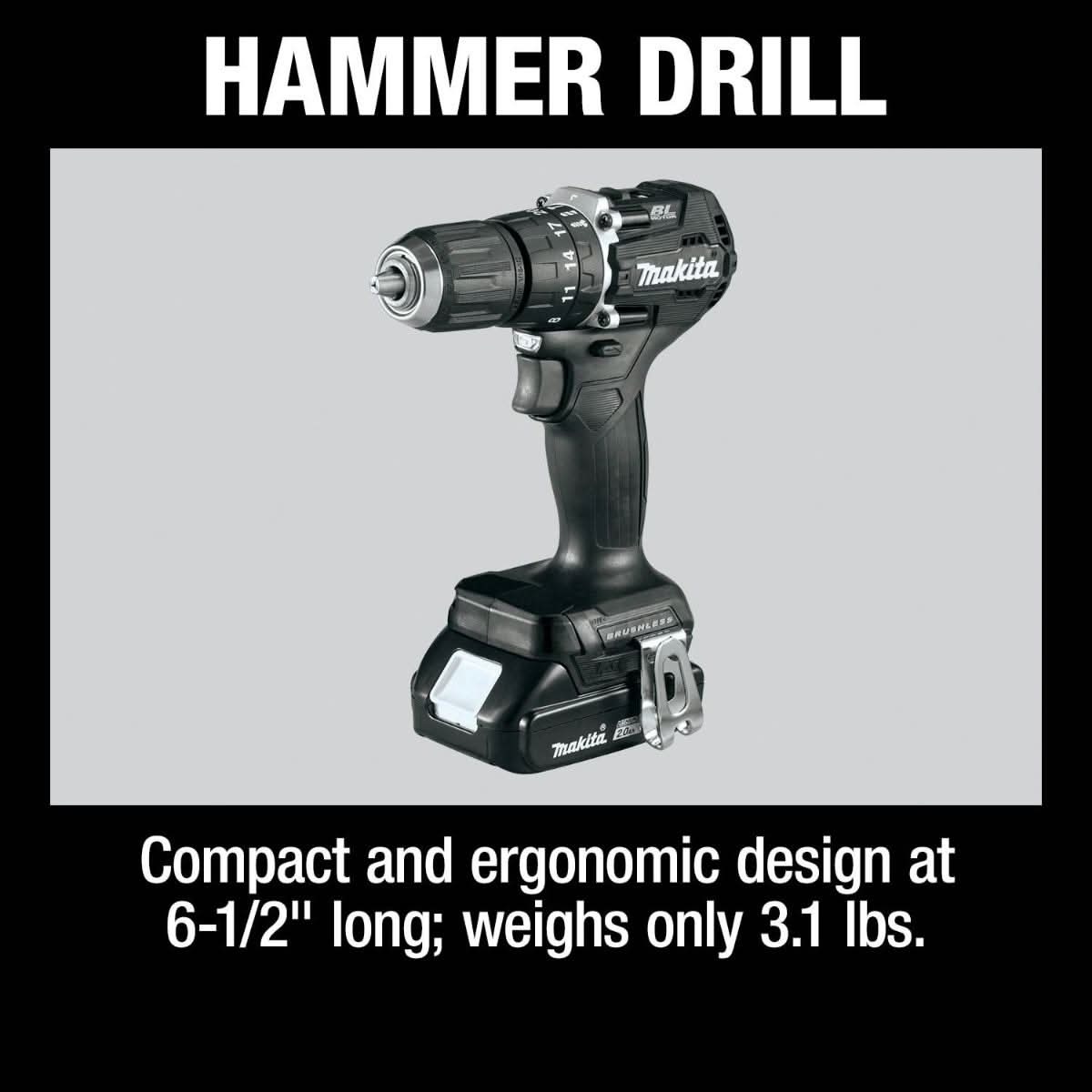 Makita CX205RB 18V LXT Lithium-Ion Sub-Compact Brushless Cordless 2-Pc. Combo Kit (2.0Ah)