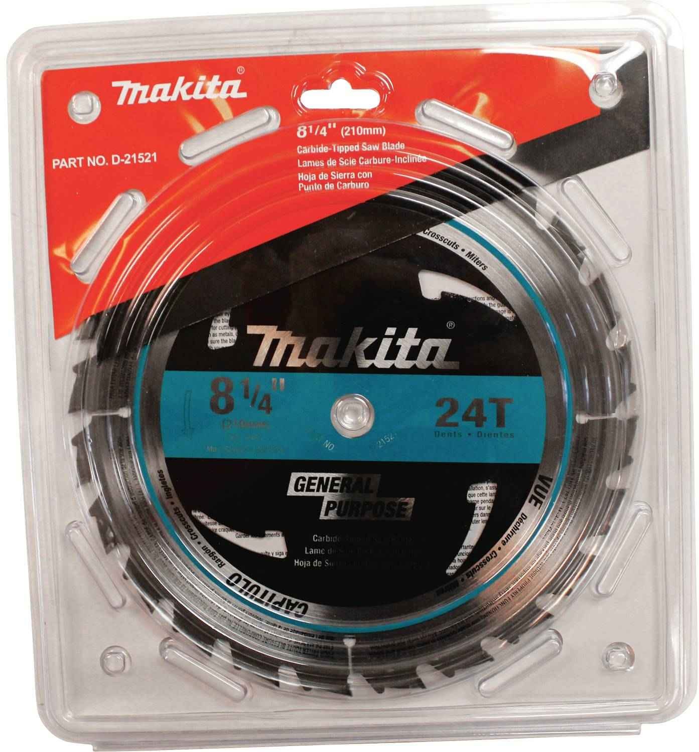 Makita D-21521 8-1/4" 24T Carbide-Tipped Circular Saw Blade, Framing