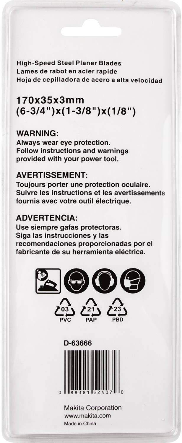Makita D-63666 6-3/4" Planer Blade, High Speed Steel, 2/pk