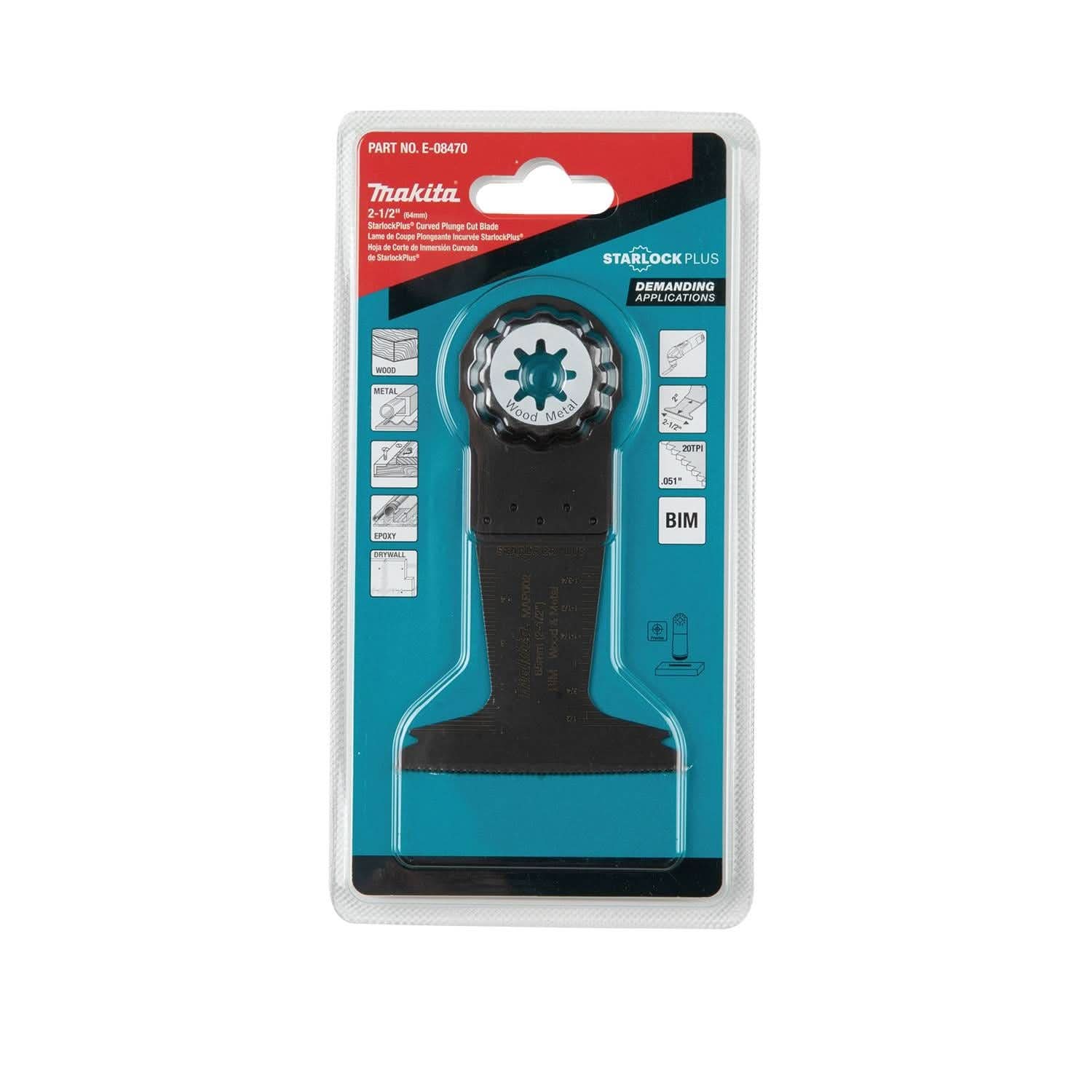 Makita E-08470 StarlockPlus Oscillating Multi-Tool 2-1/2" Bi-Metal Curved Plunge Cut Blade