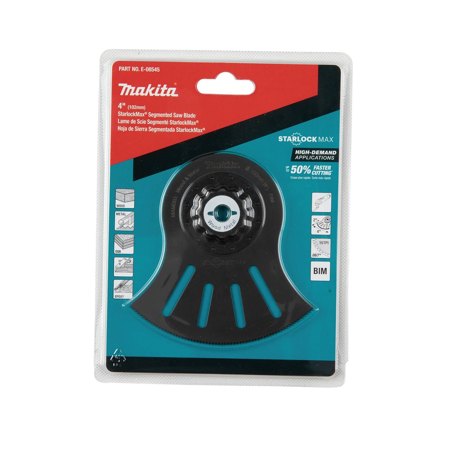 Makita E-08545 StarlockMax Oscillating Multi-Tool 4" Bi-Metal Segmented Saw Blade