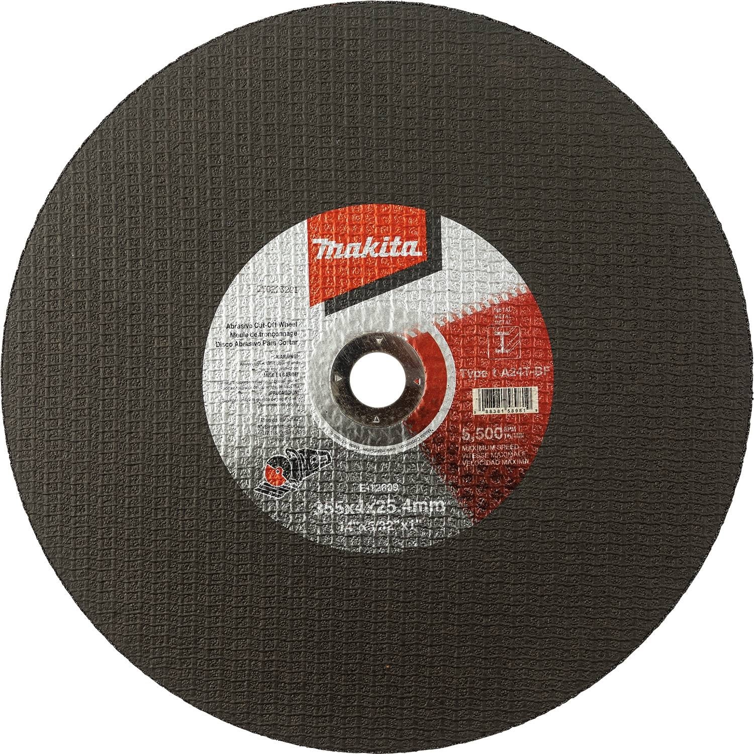 Makita E-12809-5 14" x 5/32" x 1" Abrasive Cut"‘Off Wheel, 5/pk