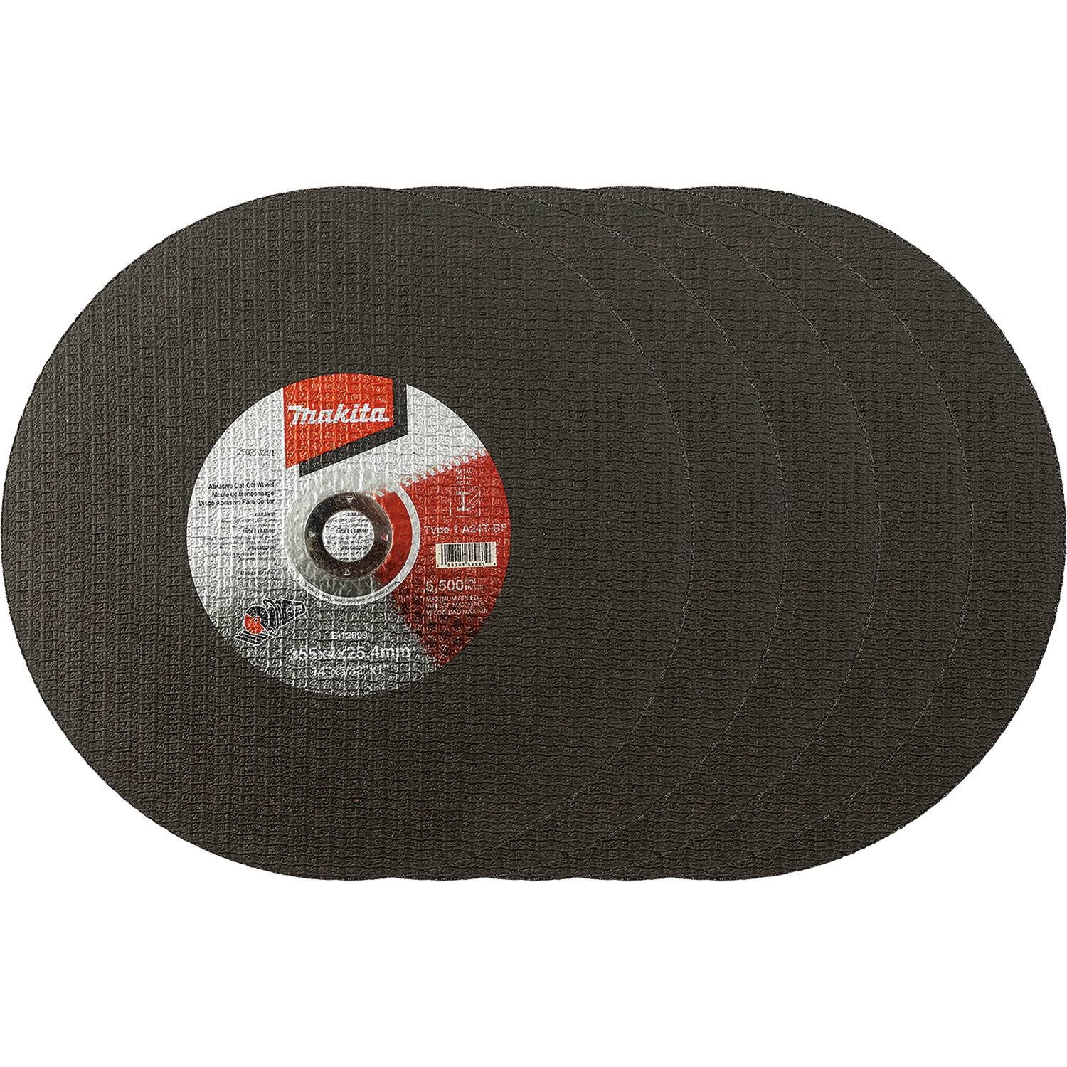 Makita E-12809-5 14" x 5/32" x 1" Abrasive Cut"‘Off Wheel, 5/pk