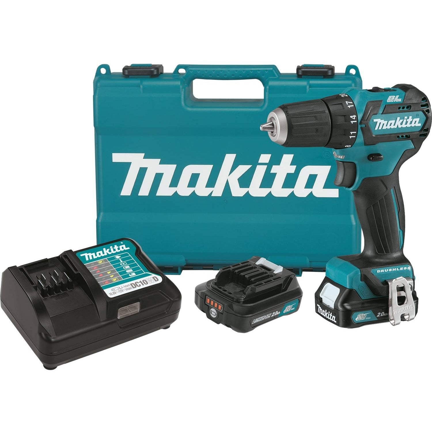 Makita FD07R1 12V max CXT Lithium-Ion Brushless Cordless 3/8" Driver-Drill Kit (2.0Ah)