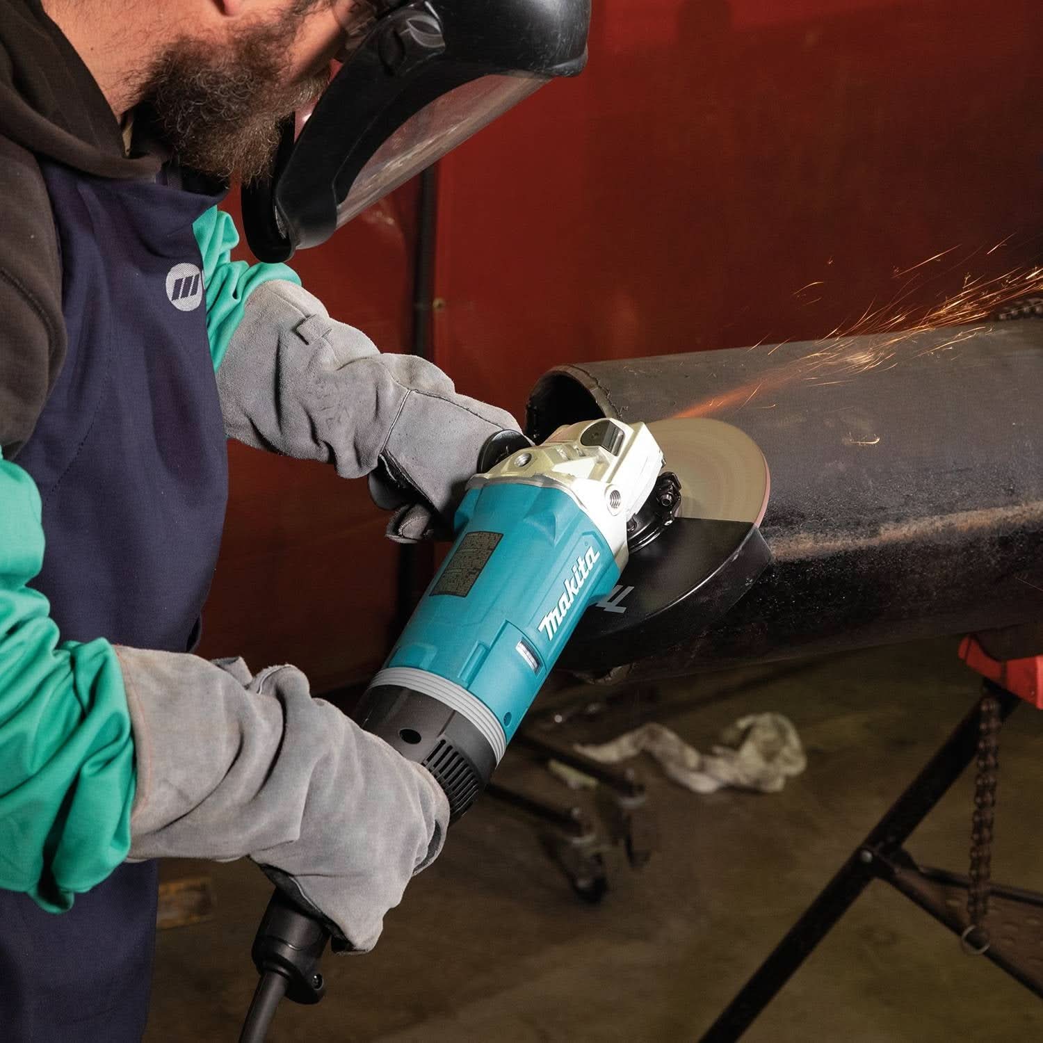 Makita GA9080 9" Angle Grinder, with Rotatable Handle, and Lock-On Switch