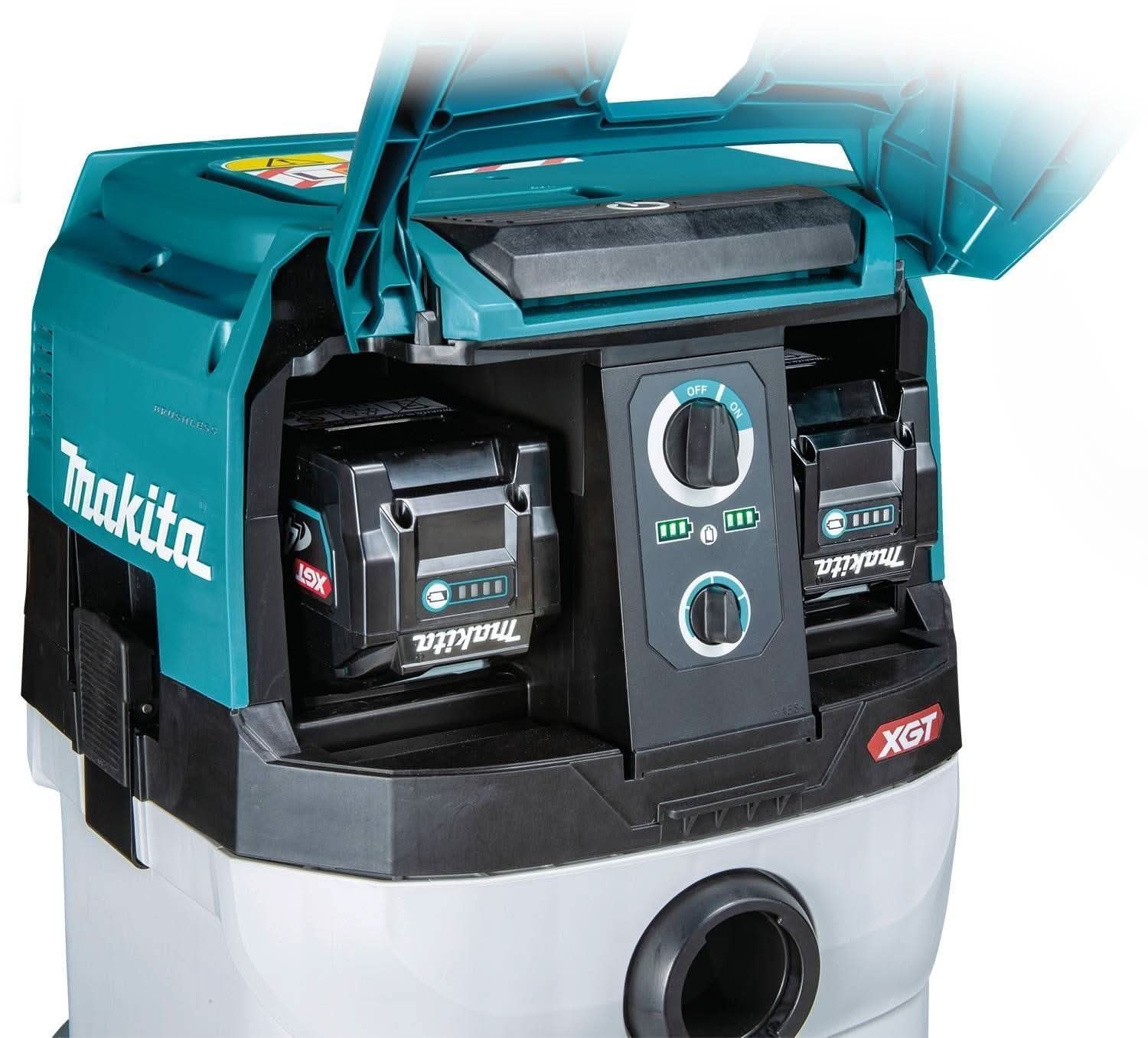 Makita 40V max XGT Brushless 2.1 Gal. HEPA Dry Dust Extractor Kit AWS Capable (4.0Ah) w/ 40V max XGT 1-1/8" SDS-PLUS AVT Rotary Hammer