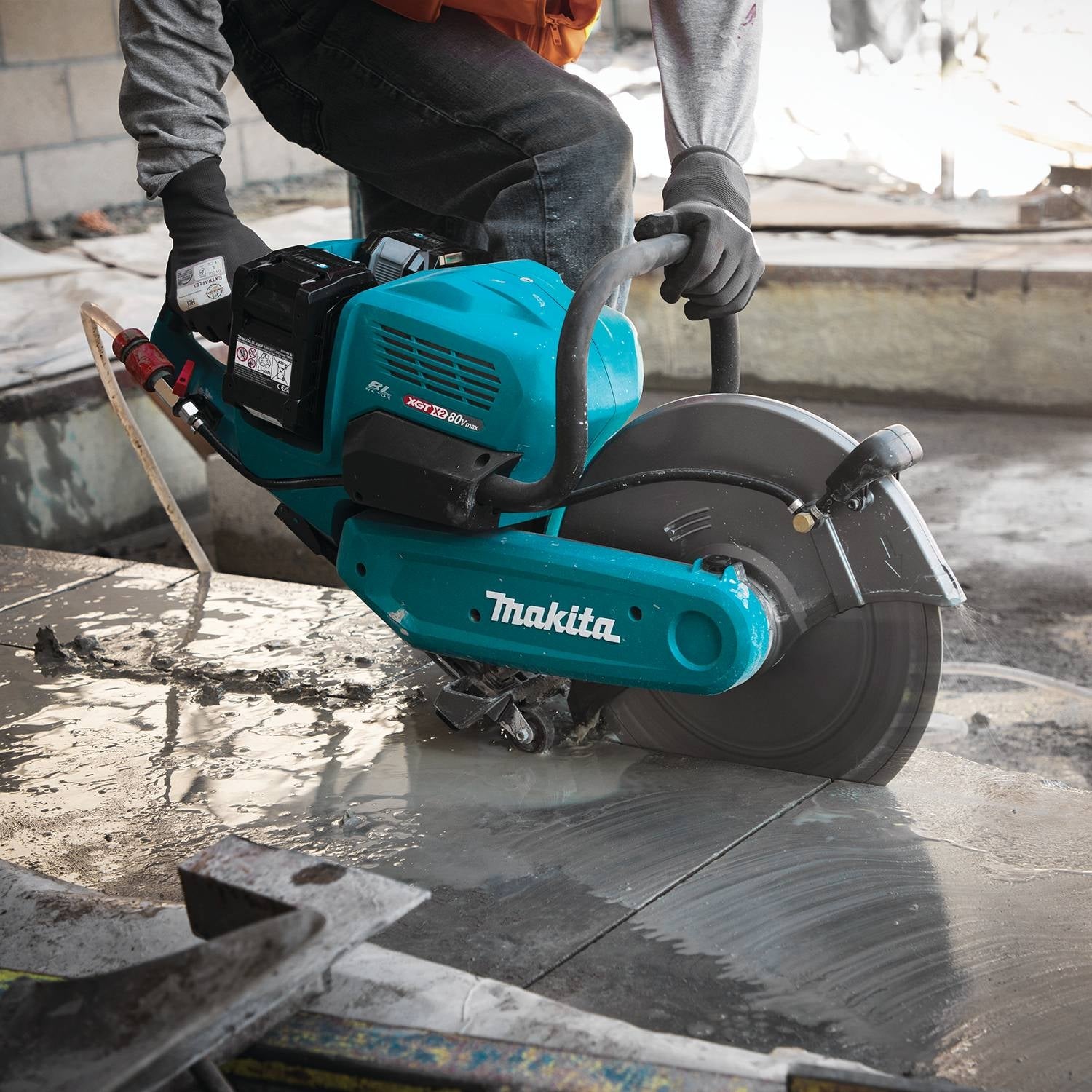 Makita GEC01PL 80V max (40V max X2) XGT Brushless 14" Power Cutter Kit, with AFT, Electric Brake (8.0Ah)