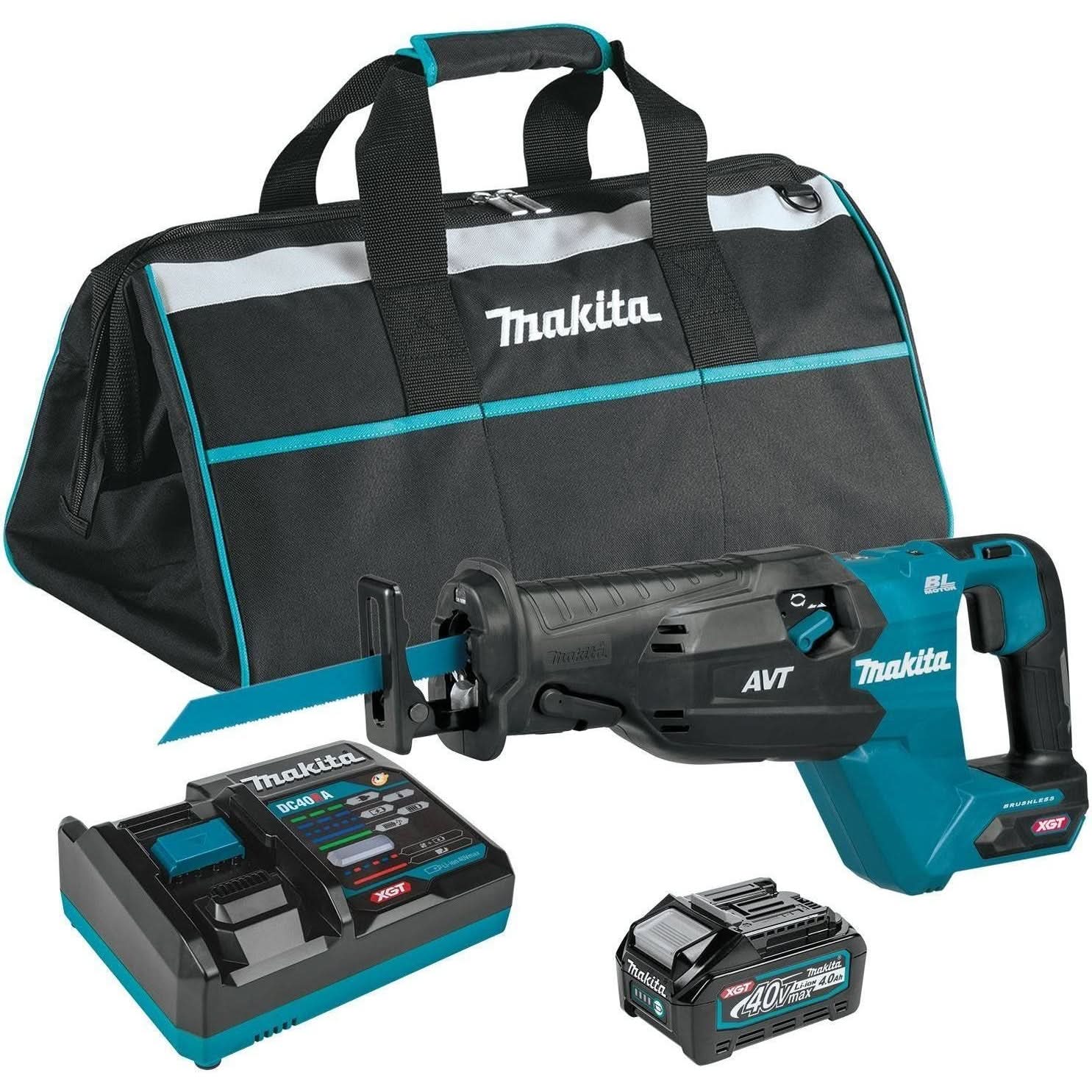 Makita 40V max XGT Brushless Cordless AVT Orbital Recipro Saw Kit (4.0Ah) with Battery
