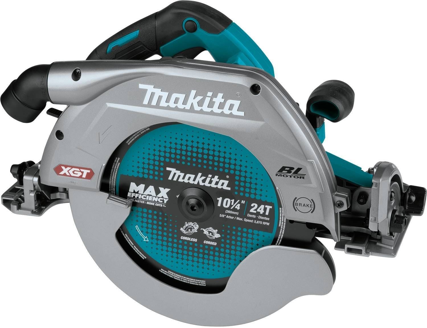Makita GSH04Z 40V max XGT Brushless Cordless 10-1/4" Circular Saw with Guide Rail Compatible Base, AWS Capable, Tool Only