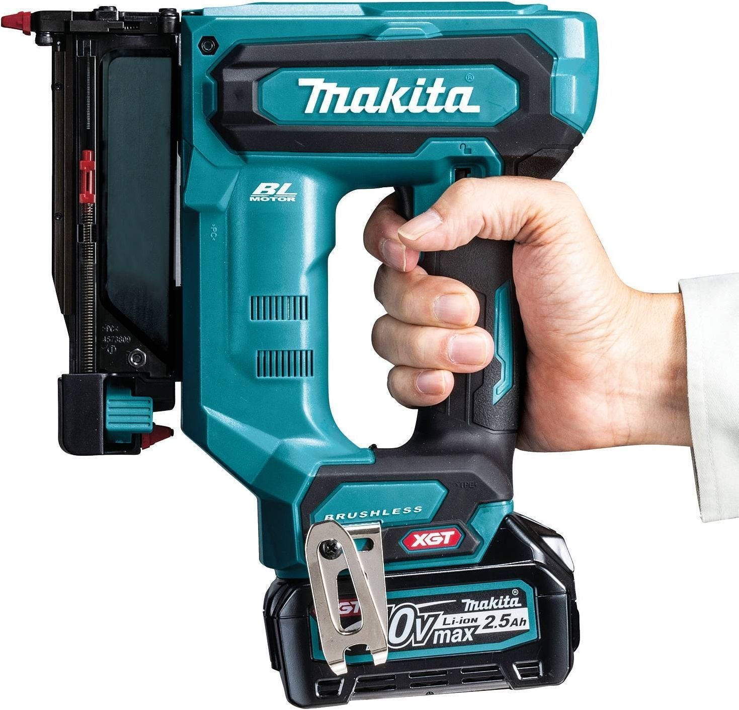 Makita 40V max XGT Brushless Pin Nailer Kit 23 Ga. (2.5Ah) w/ 40V max XGT 13" Fan