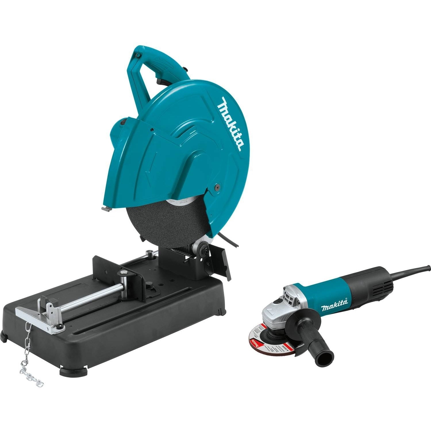 Makita LW1401X2 14" Cut-Off Saw with 4-1/2" Paddle Switch Angle Grinder