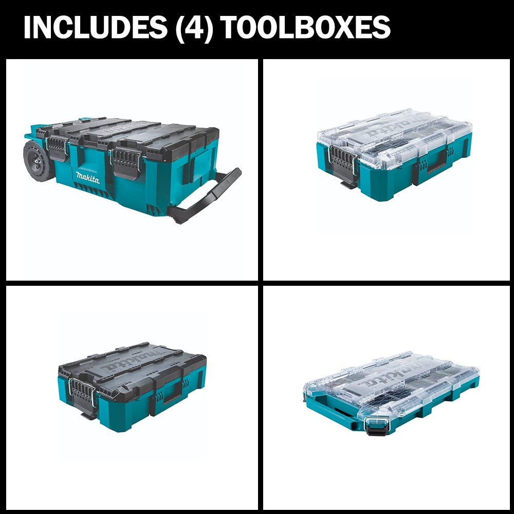 Makita MAKTRAK Pro 4-Piece Modular Storage Toolbox Kit
