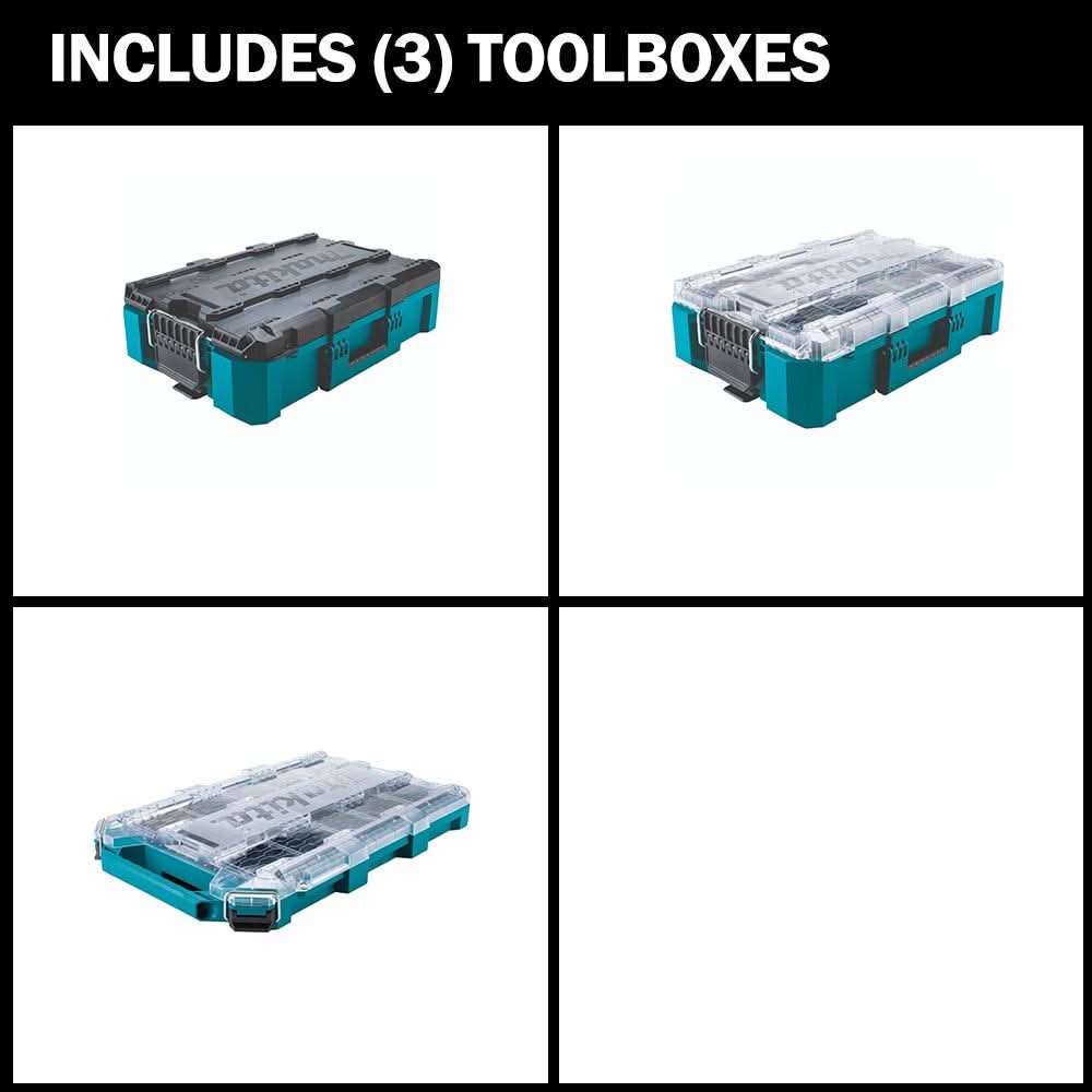 Makita MAKTRAK Starter 3-Piece Modular Storage Toolbox Kit – Tool Nut
