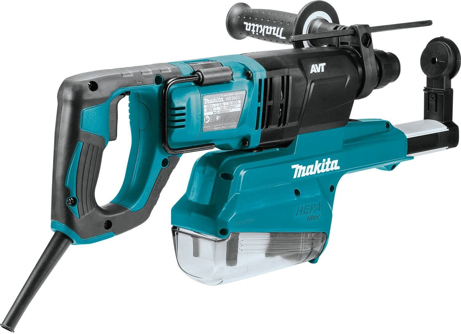 Makita HR2661 1" SDS-PLUS AVT Rotary Hammer, w/ HEPA Dust Extractor (D-handle)