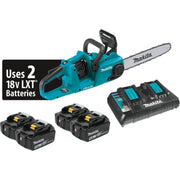 Makita XCU03PT1 18V X2 (36V) LXT Brushless Cordless 14" Chain Saw 5.0Ah Kit (4 Batteries)