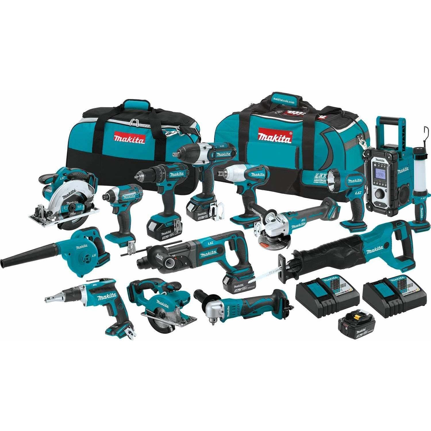 Makita XT1501 18V LXT Lithium-Ion Cordless 15-Pc. Combo Kit (3.0Ah)