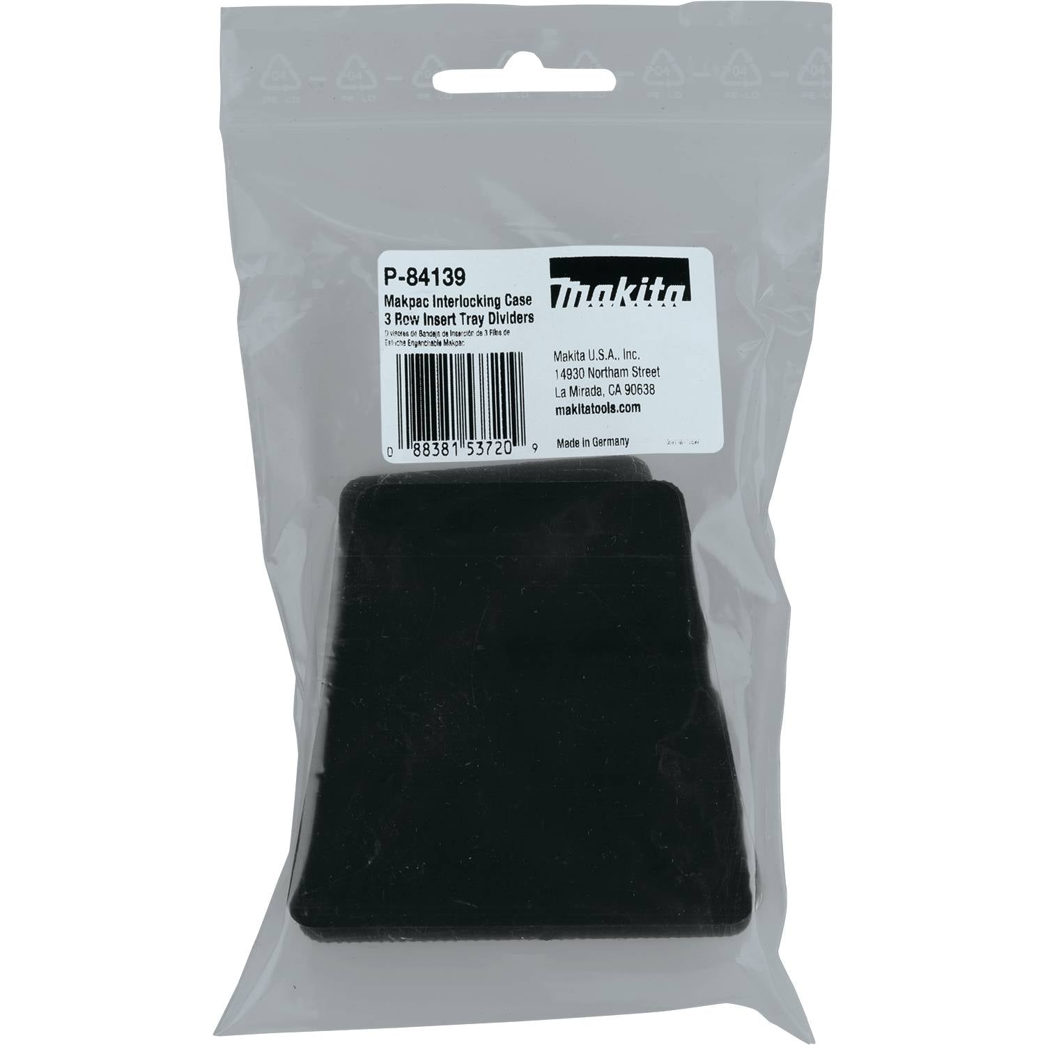 Makita P-84139 MAKPAC Interlocking Case 3 Row Insert Tray Dividers, 9/pk