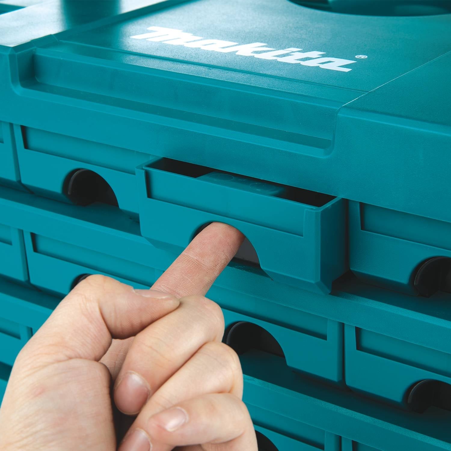 Makita P-84327 MAKPAC 12 Drawer Interlocking Case, 8-1/2" x 15-1/2" x 11-5/8"