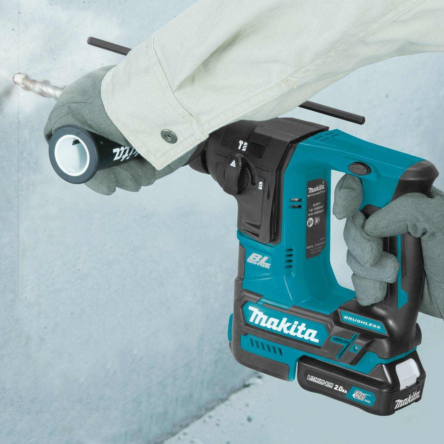 Makita RH01R1 12V max CXT Brushless Cordless 5/8-Inch Rotary Hammer Accepts SDS-PLUS bits 2.0Ah Kit
