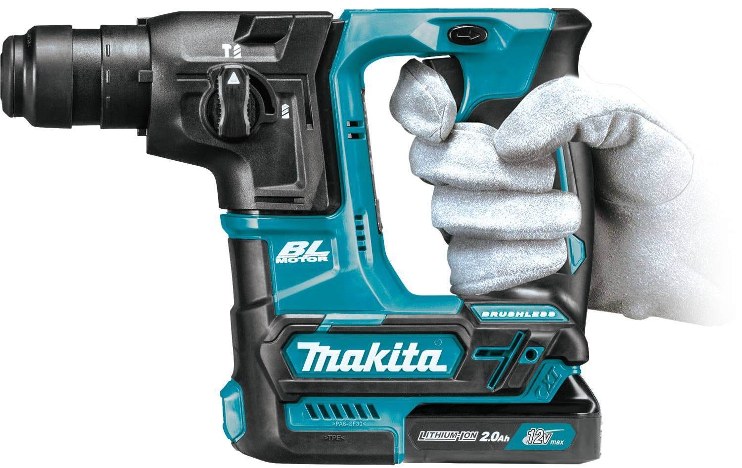 Makita RH01R1 12V max CXT Brushless Cordless 5/8-Inch Rotary Hammer Accepts SDS-PLUS bits 2.0Ah Kit