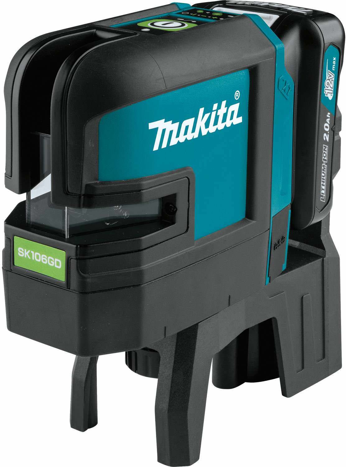Makita SK106GDNAX 12V max CXT Lithium-Ion Cordless Self-Leveling Cross-Line/4-Point Green Beam Laser Kit (2.0Ah)