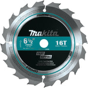 Makita T-01395 6-1/2" 16T Carbide-Tipped Circular Saw Blade, Framing
