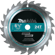 Makita T-01404 6-1/2" 24T Carbide-Tipped Circular Saw Blade, Framing