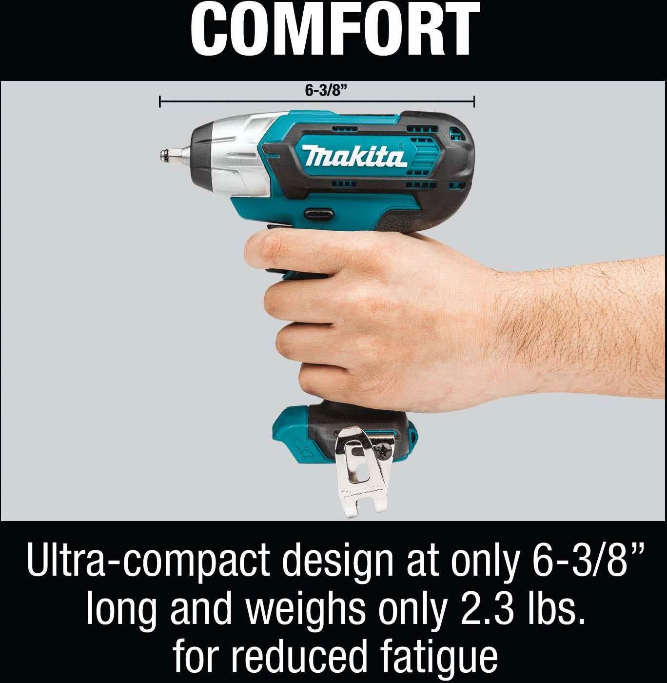 Makita WT04Z 12V max CXT Lithium-Ion Cordless 1/4" Impact Wrench, Tool Only