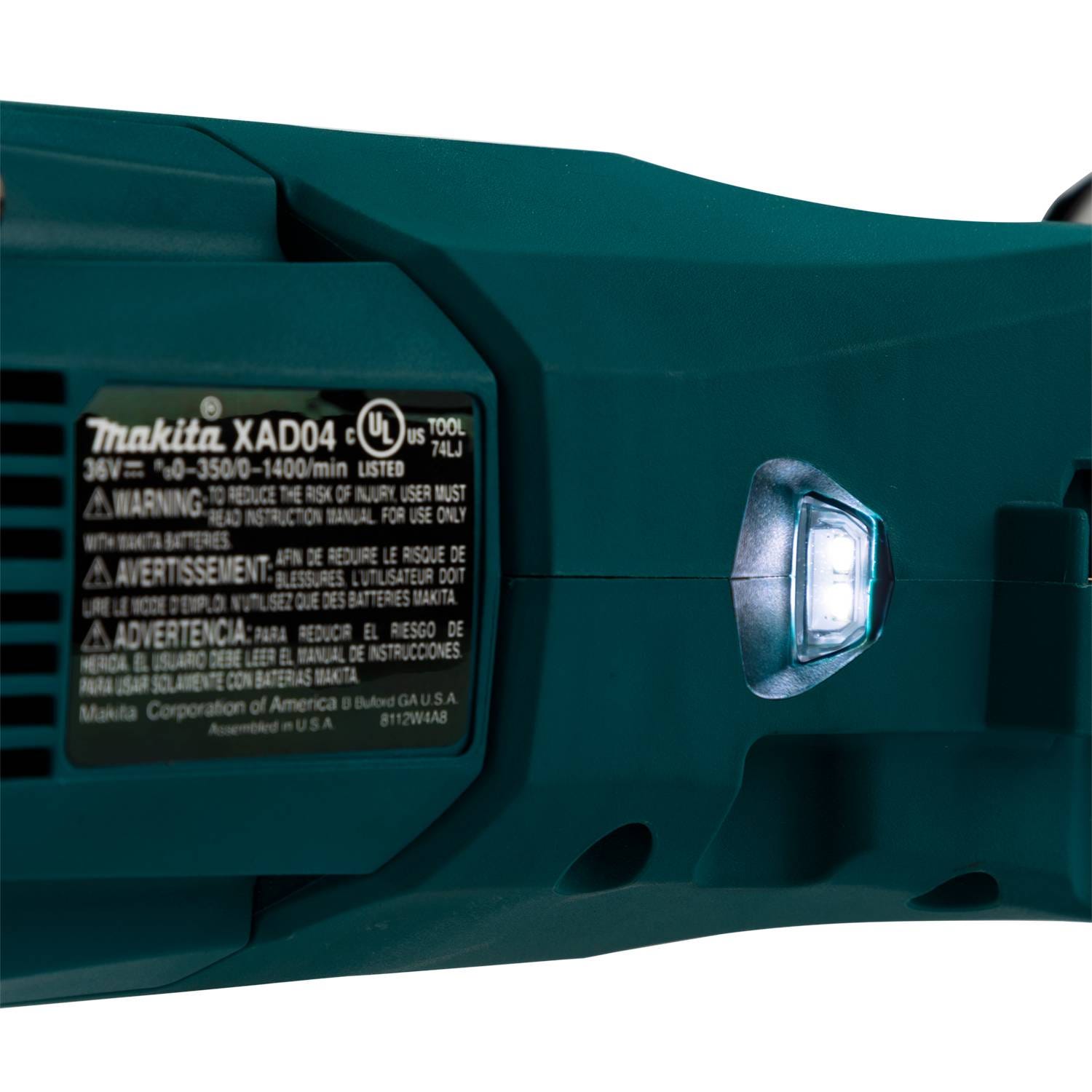 Makita XAD04PT 36V (18V X2) LXT Brushless 7/16" Hex Right Angle Drill Kit (5.0Ah)