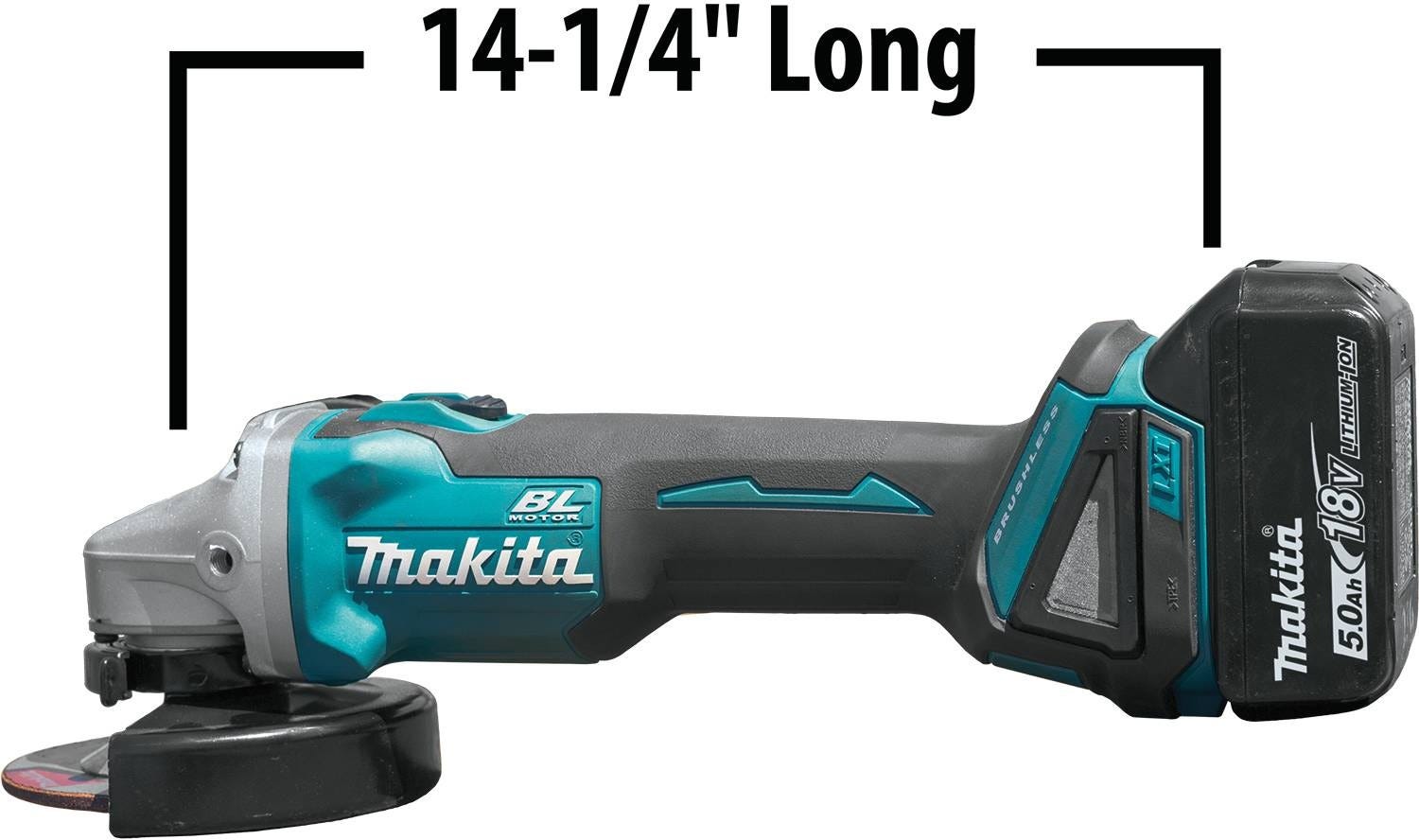 Makita XAG04T 18V LXT Lithium-Ion Brushless Cordless 4-1/2" / 5" Cut-Off/Angle Grinder Kit (5.0Ah)