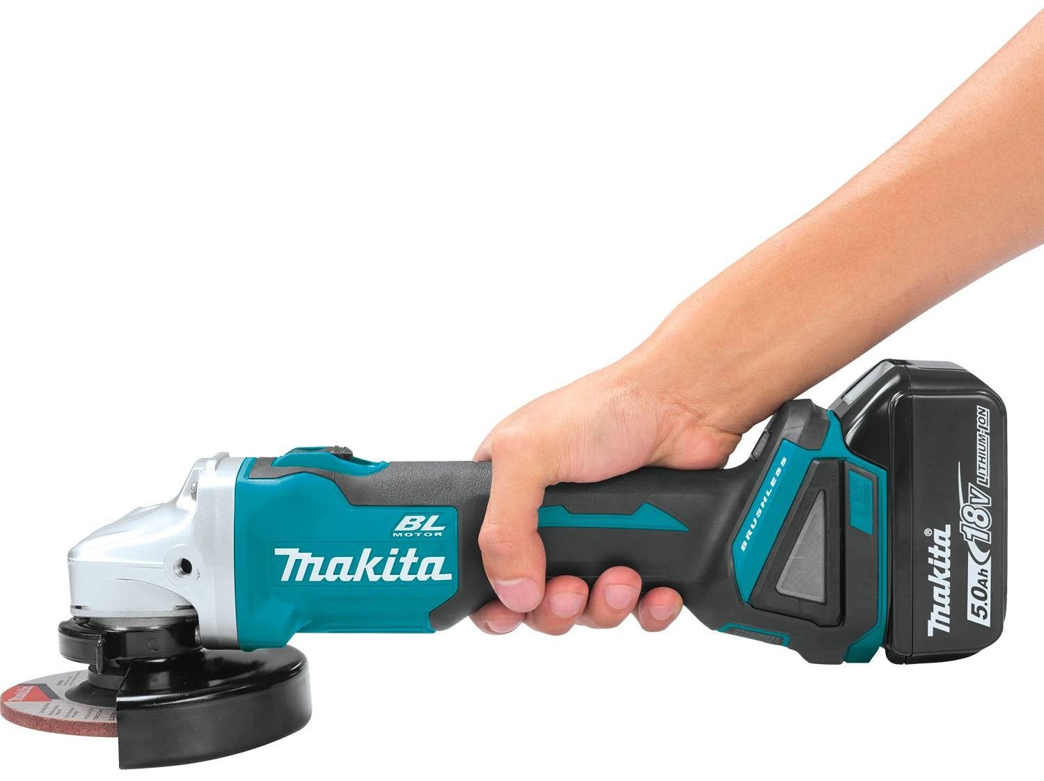 Makita XAG04T 18V LXT Lithium-Ion Brushless Cordless 4-1/2" / 5" Cut-Off/Angle Grinder Kit (5.0Ah)