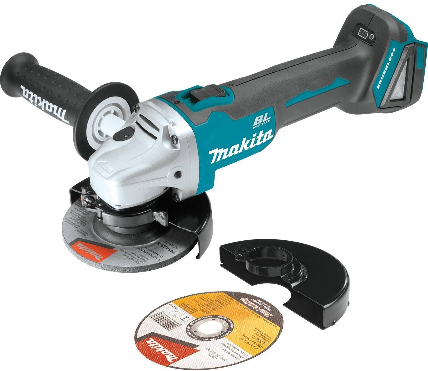 Makita 18V LXT X2 (36V) Rear Handle Circular Saw 5.0Ah Kit with Cordless Cut-Off/Angle Grinder 4-Pack Batteries