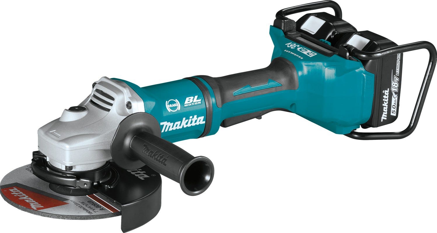 Makita XAG12PT1 36V (18V X2) LXT Brushless 7" Paddle Switch Cut-Off/Angle Grinder Kit, with Electric Brake (5.0Ah)