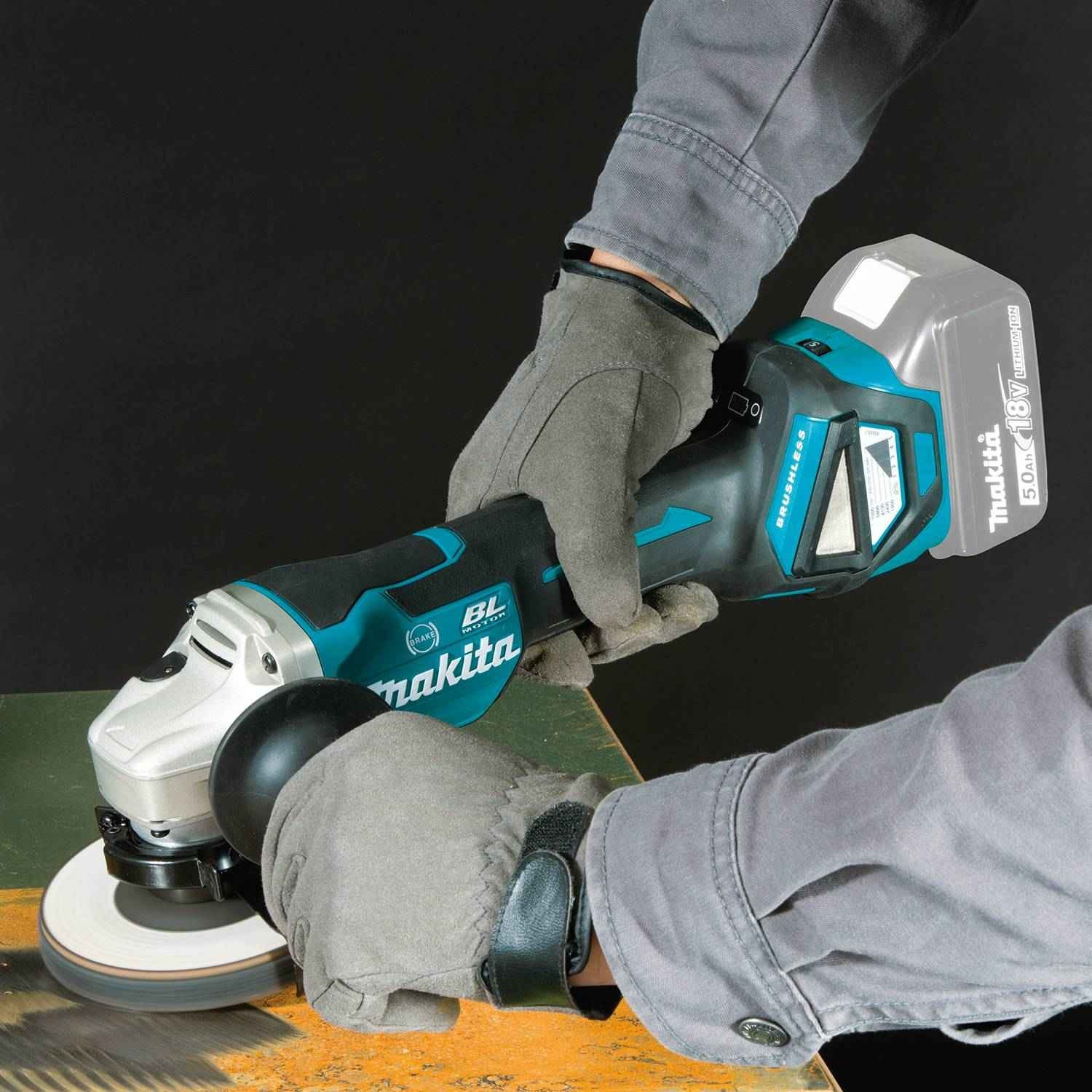 Makita XAG20Z 18V LXT Lithium-Ion Brushless Cordless 4-1/2" / 5" Paddle Switch Cut-Off/Angle Grinder, with Electric Brake, Tool Only