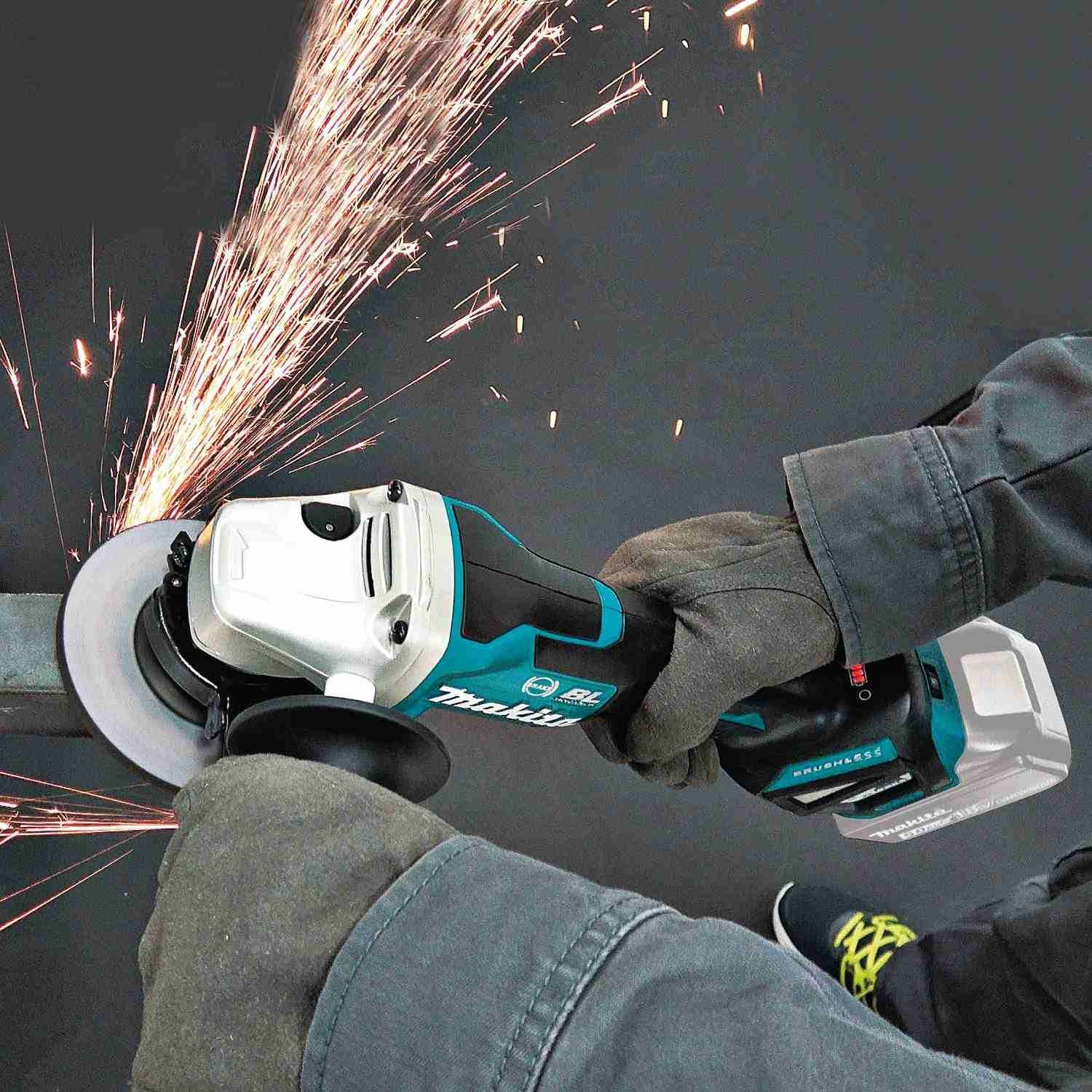 Makita XAG20Z 18V LXT Lithium-Ion Brushless Cordless 4-1/2" / 5" Paddle Switch Cut-Off/Angle Grinder, with Electric Brake, Tool Only