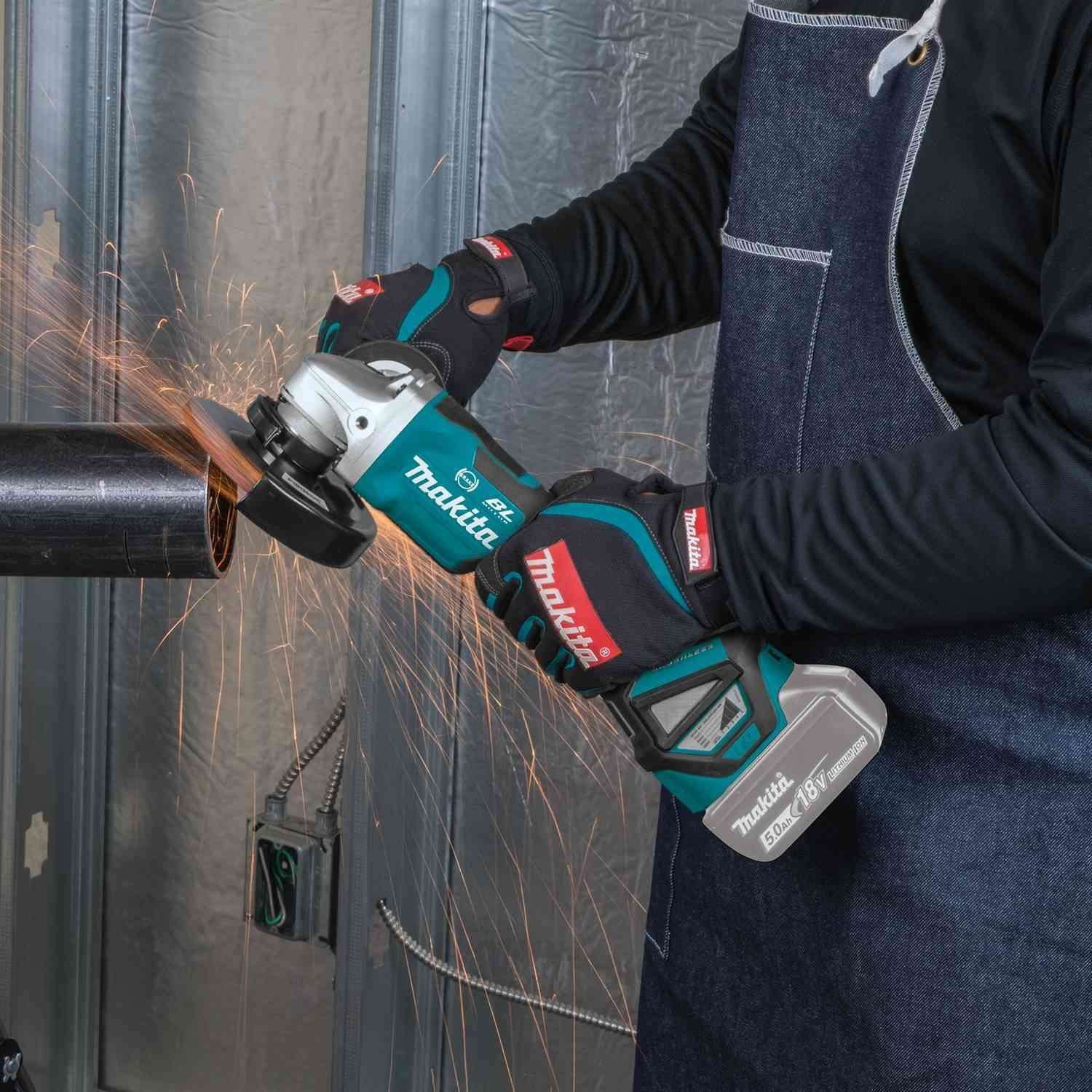 Makita XAG21ZU 18V LXT Brushless 4-1/2 / 5" Paddle Switch Cut-Off/Angle Grinder, Electric Brake and AWS, Tool Only