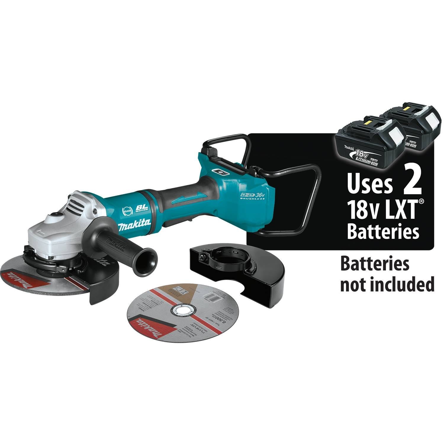 Makita XAG22ZU1 18V X2 LXT (36V) Brushless 7" Paddle Switch Cut-Off/Angle Grinder with AWS, Tool Only