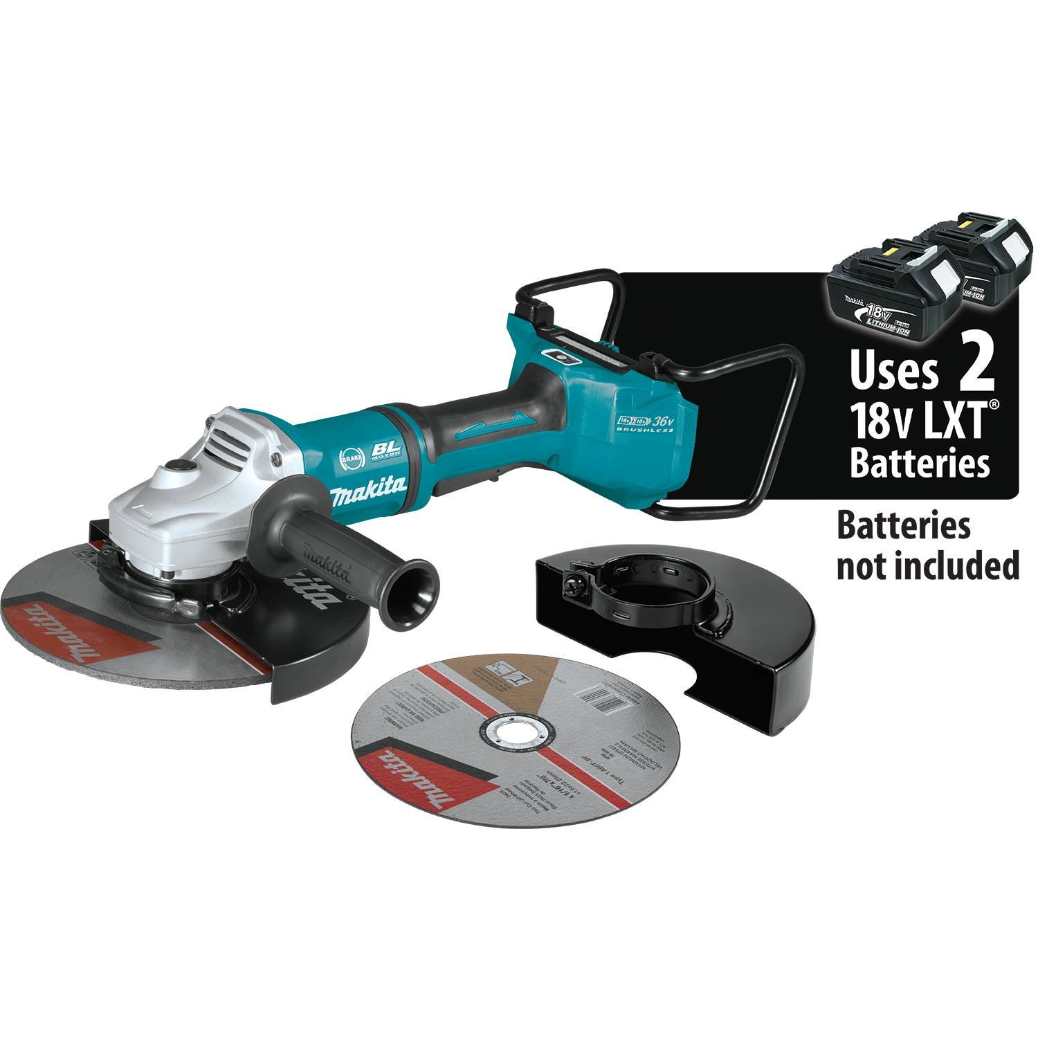 Makita XAG23ZU1 18V X2 LXT (36V) Brushless 9" Paddle Switch Cut-Off/Angle Grinder with AWS, Tool Only