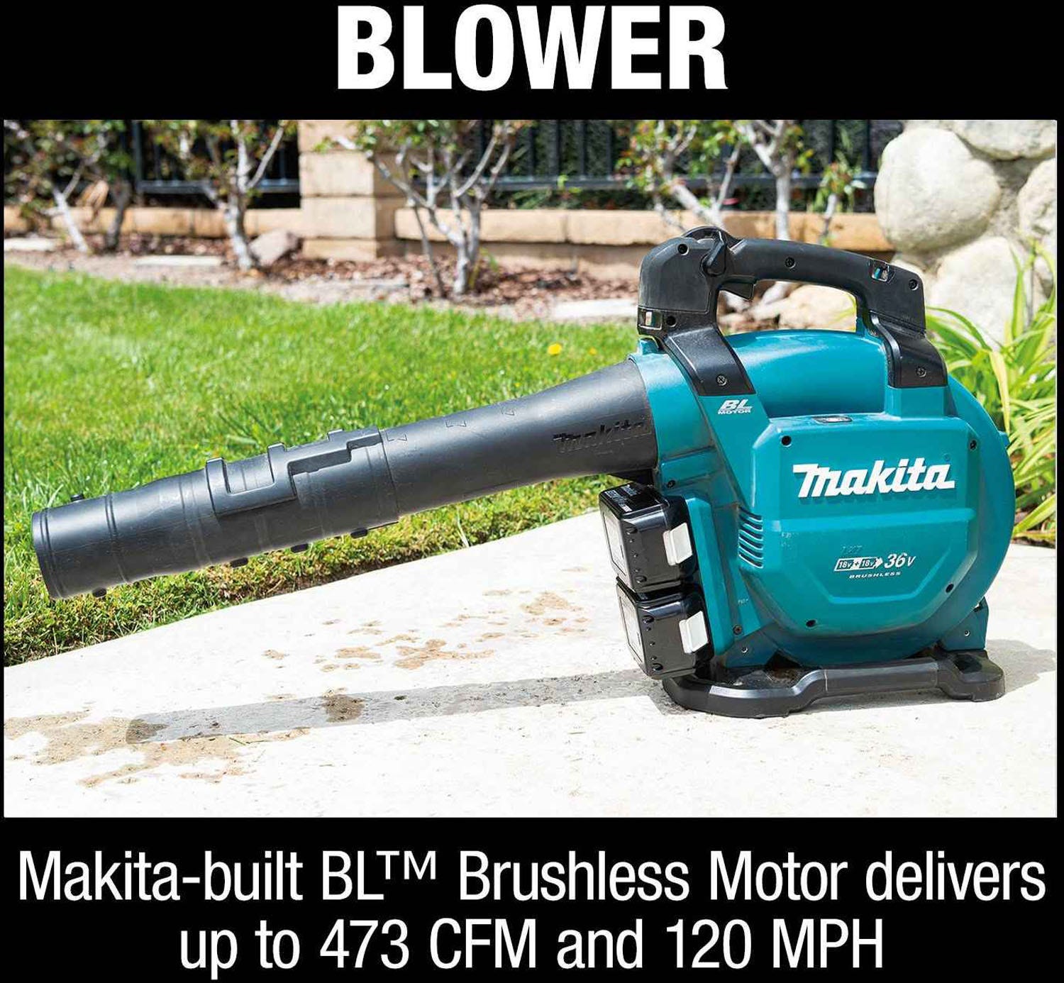 Makita XBU04PTV 36V (18V X2) LXT Brushless Blower Kit with Vacuum Attachment Kit (5.0Ah)