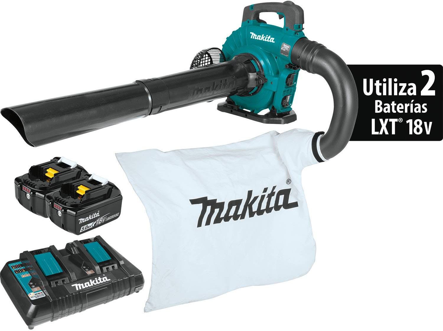 Makita XBU04PTV 36V (18V X2) LXT Brushless Blower Kit with Vacuum Attachment Kit (5.0Ah)