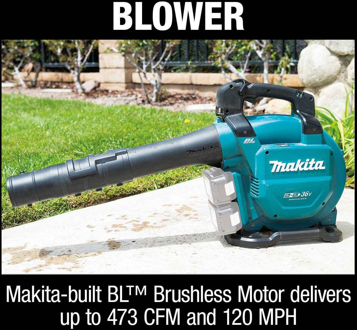 Makita XBU04ZV 36V (18V X2) LXT Brushless Blower with Vacuum Attachment Kit, Tool Only