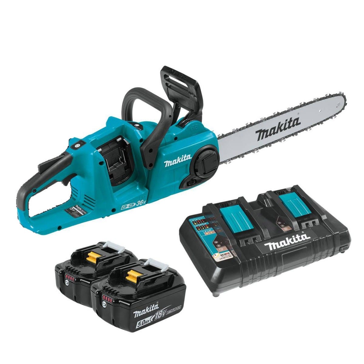 Makita XCU04PT 36V (18V X2) LXT Brushless 16" Chain Saw Kit (5.0Ah)