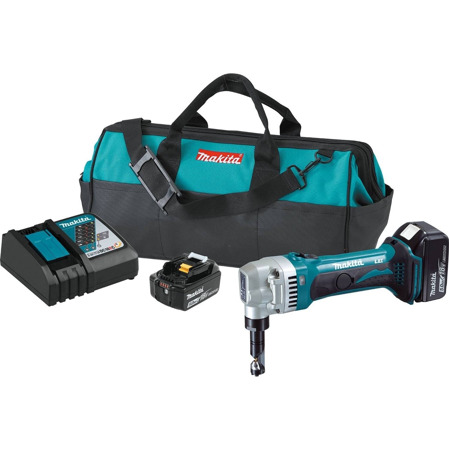 Makita XNJ01T 18V LXT Lithium-Ion Cordless 16 Gauge Nibbler Kit (5.0Ah)