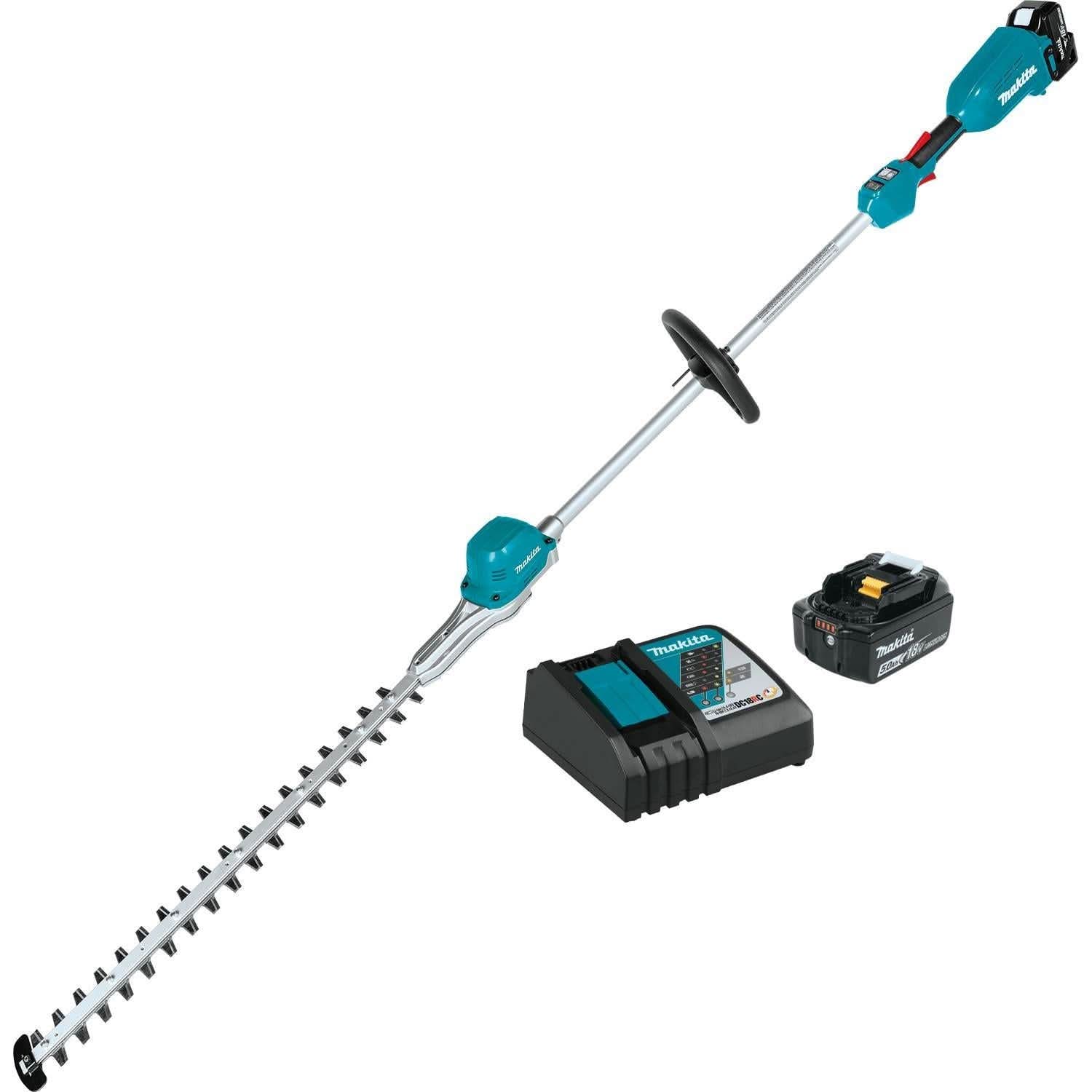 Makita 18V LXT Brushless 24" Pole Hedge Trimmer Kit (5.0Ah) w/ 18V LXT / 12V max CXT Bluetooth Speaker
