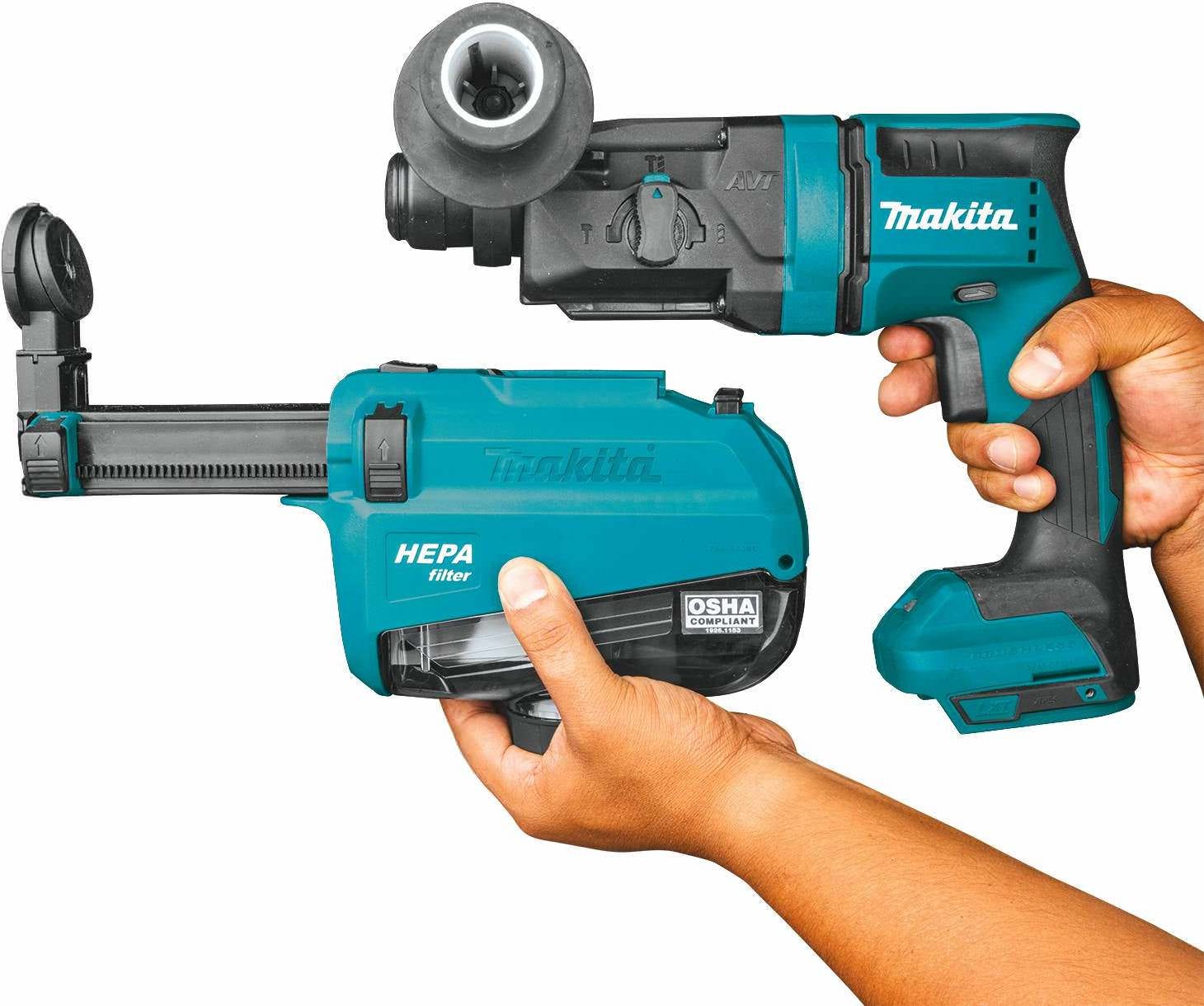 Makita XRH12TW 18V LXT Lithium-Ion Brushless Cordless 11/16" SDS-PLUS AVT Rotary Hammer Kit, w/ HEPA Dust Extractor, AWS Capable (5.0Ah)
