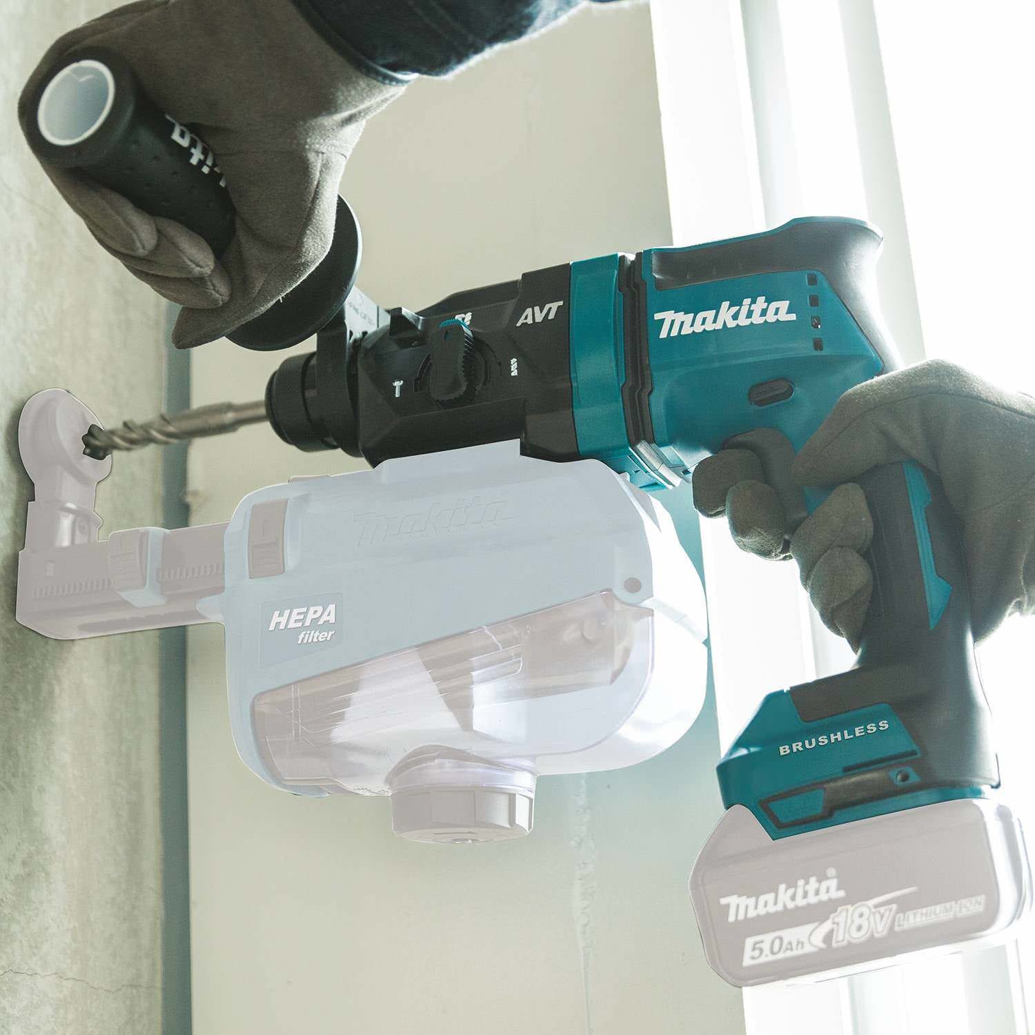 Makita XRH12Z 18V LXT Lithium-Ion Brushless Cordless 11/16" SDS-PLUS AVT Rotary Hammer, AWS Capable, Tool Only