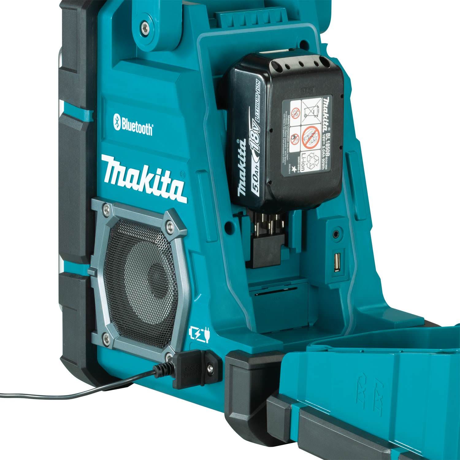 Makita XRM10 18V LXT / 12V max CXT Lithium"‘Ion Cordless/Corded Bluetooth Job Site Charger / Radio, Tool Only