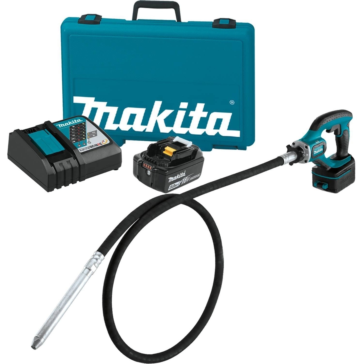 Makita XRV02T 18V LXT Lithium-Ion Cordless 8' Concrete Vibrator Kit (5.0Ah)